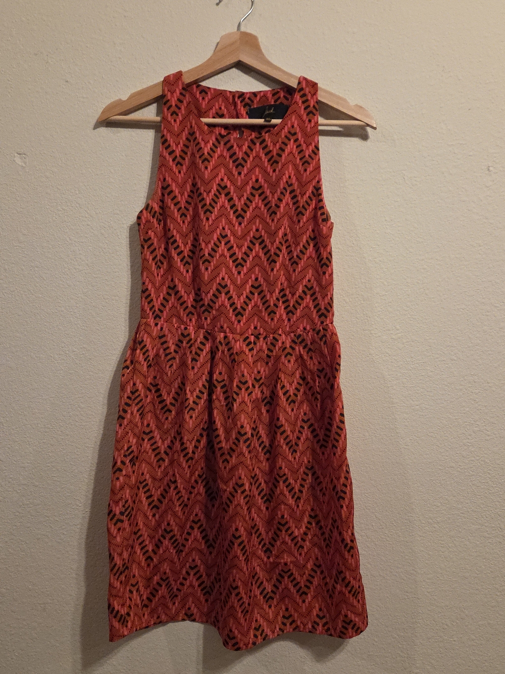 BB Dakota Sleeveless Chevron Mini Dress in Red and Black